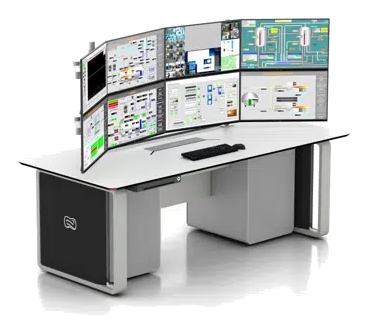 Consola de control con video wall integrado